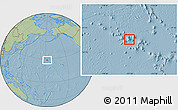 Savanna Style Location Map of Midway Islands, hill shading