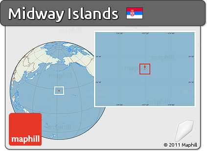 Savanna Style Location Map of Midway Islands, lighten, land only