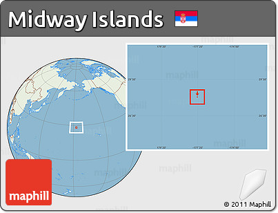 Savanna Style Location Map of Midway Islands, lighten, land only
