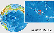 Savanna Style Location Map of Midway Islands, physical outside, hill shading