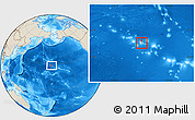 Savanna Style Location Map of Midway Islands, shaded relief outside, hill shading
