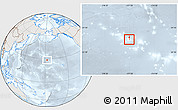 Shaded Relief Location Map of Midway Islands, lighten, semi-desaturated