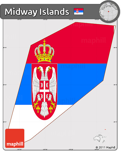 Flag Simple Map of Midway Islands