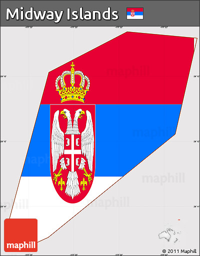 Flag Simple Map of Midway Islands