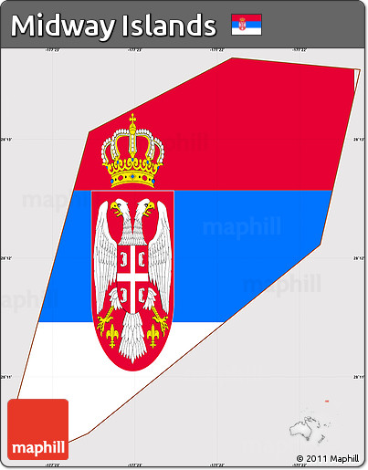 Flag Simple Map of Midway Islands