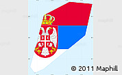 Flag Simple Map of Midway Islands, single color outside, borders and labels, flag centered