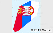 Flag Simple Map of Midway Islands, single color outside, borders and labels, flag aligned to the middle