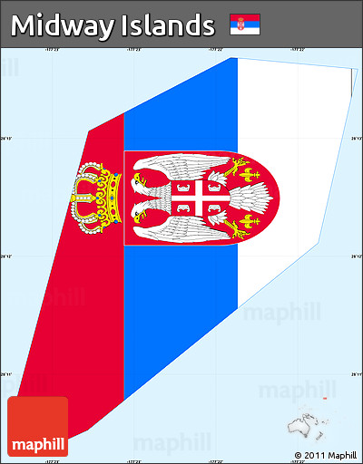 Flag Simple Map of Midway Islands, single color outside, flag rotated
