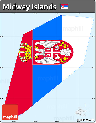 Flag Simple Map of Midway Islands, single color outside, flag rotated