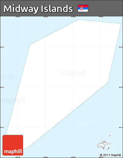 Gray Simple Map of Midway Islands