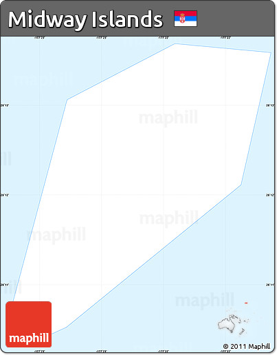 Gray Simple Map of Midway Islands