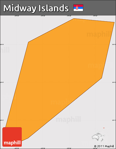 Political Simple Map of Midway Islands, cropped outside