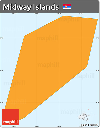 Political Simple Map of Midway Islands