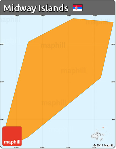 Political Simple Map of Midway Islands, single color outside