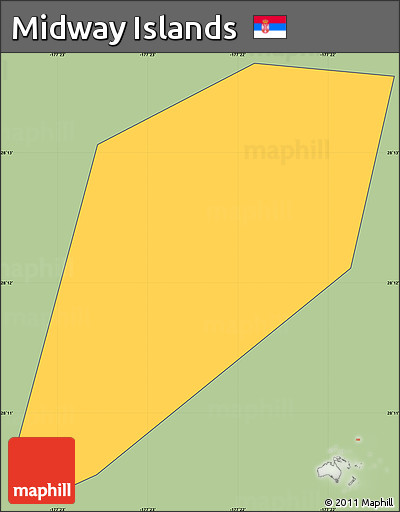 Savanna Style Simple Map of Midway Islands, cropped outside