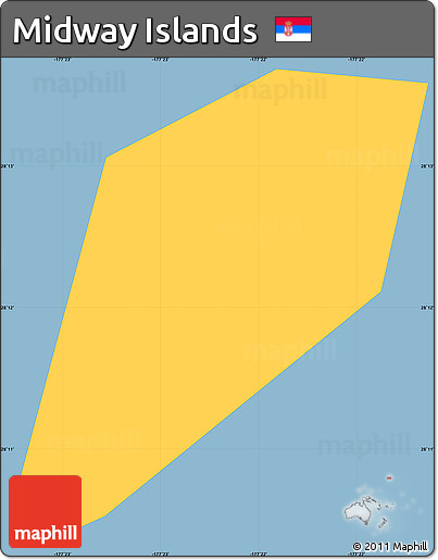 Savanna Style Simple Map of Midway Islands, single color outside