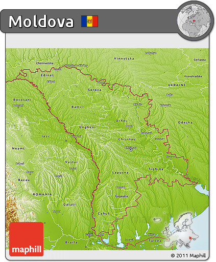Physical 3D Map of Moldova