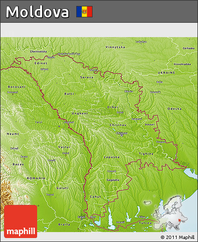 Physical 3D Map of Moldova