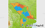 Political 3D Map of Moldova, physical outside