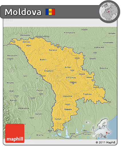 Savanna Style 3D Map of Moldova