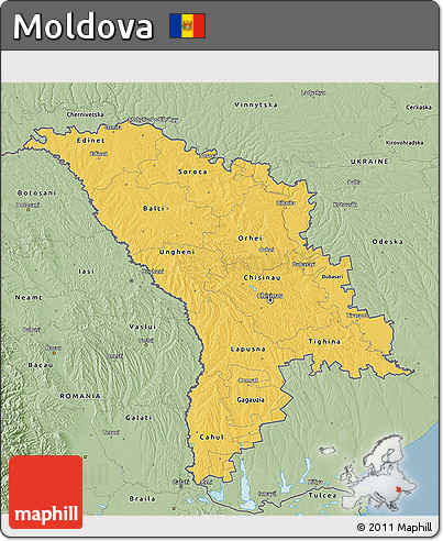 Savanna Style 3D Map of Moldova