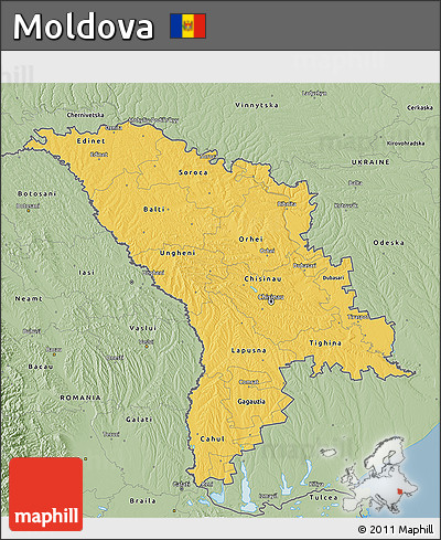 Savanna Style 3D Map of Moldova