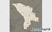 Shaded Relief 3D Map of Moldova, darken