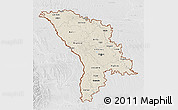 Shaded Relief 3D Map of Moldova, lighten, desaturated