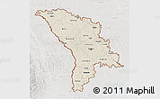 Shaded Relief 3D Map of Moldova, lighten, semi-desaturated