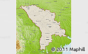 Shaded Relief 3D Map of Moldova, physical outside