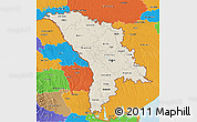 Shaded Relief 3D Map of Moldova, political outside