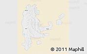 Classic Style 3D Map of Cahul, single color outside