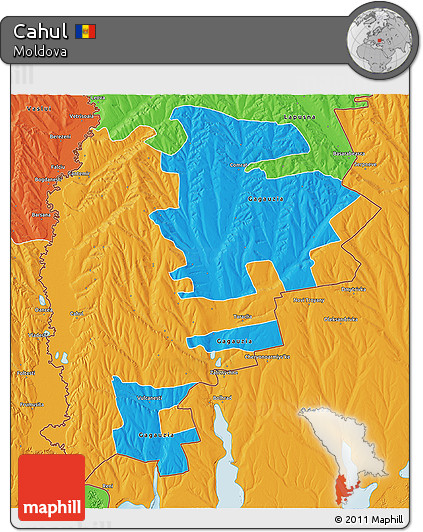 Political 3D Map of Cahul