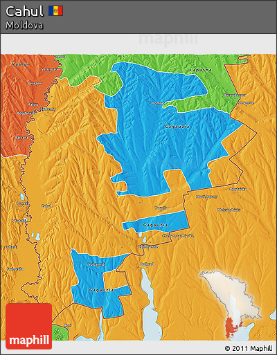 Political 3D Map of Cahul