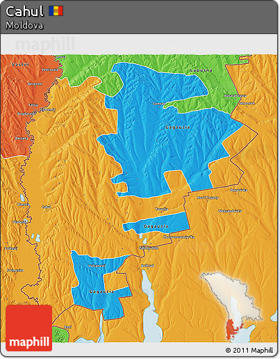 Political 3D Map of Cahul