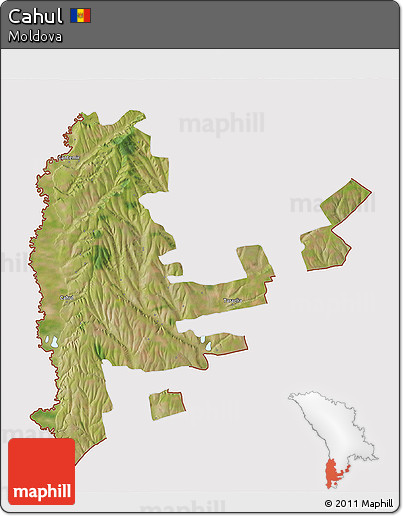 Satellite 3D Map of Cahul, cropped outside