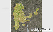 Satellite 3D Map of Cahul, darken, semi-desaturated