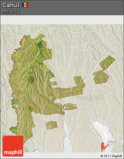 Satellite 3D Map of Cahul, lighten
