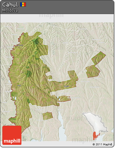 Satellite 3D Map of Cahul, lighten