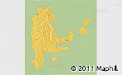 Savanna Style 3D Map of Cahul, single color outside