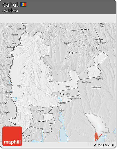 Silver Style 3D Map of Cahul