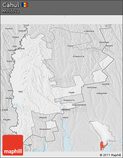 Silver Style 3D Map of Cahul