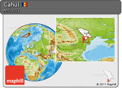 Physical Location Map of Cahul, highlighted country