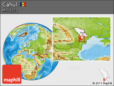 Physical Location Map of Cahul, highlighted country