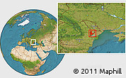 Satellite Location Map of Cahul, within the entire country