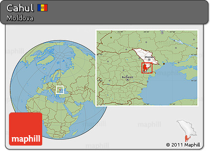 Savanna Style Location Map of Cahul, highlighted country