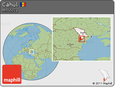 Savanna Style Location Map of Cahul, highlighted country