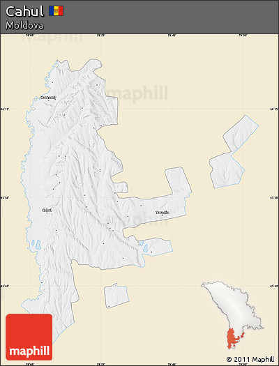 Classic Style Map of Cahul, single color outside