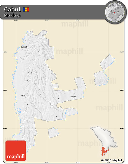 Classic Style Map of Cahul, single color outside