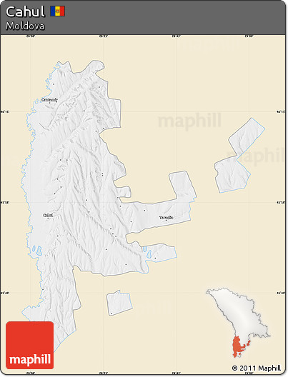 Classic Style Map of Cahul, single color outside
